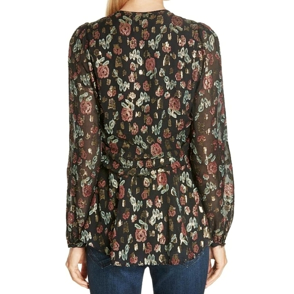 NWOT Veronica Beard Joyce Metallic Floral Silk Jacquard Blouson Sleeve B… - Picture 14 of 14